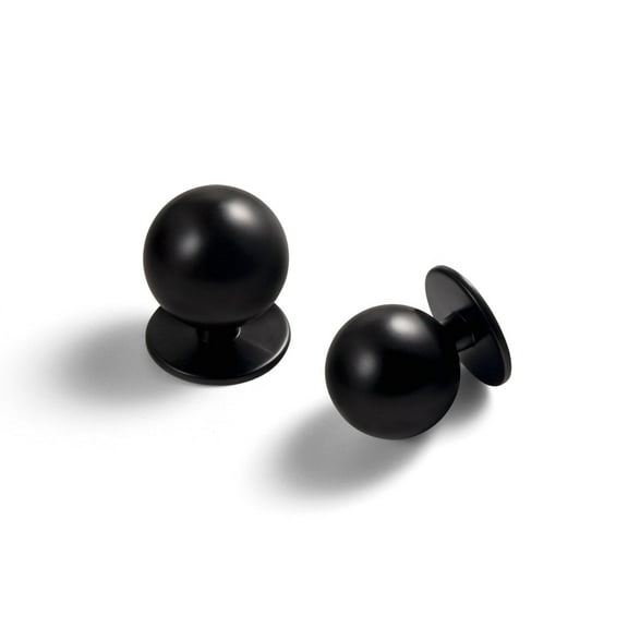 Goo-Ki Set of 12 -Sleek Round Matte Black Cabinet Knobs - Modern and Minimalist Hardware for Stylish Home Enhancement - 1 Inch Diameter