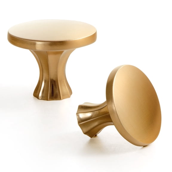 Goo-Ki Single Hole Center Dark Champagne Bronze Cabinet Knobs, Closet Classic Ancient Cabinet Handle Hardware for Bedroom, Kitchen, 6 Pack