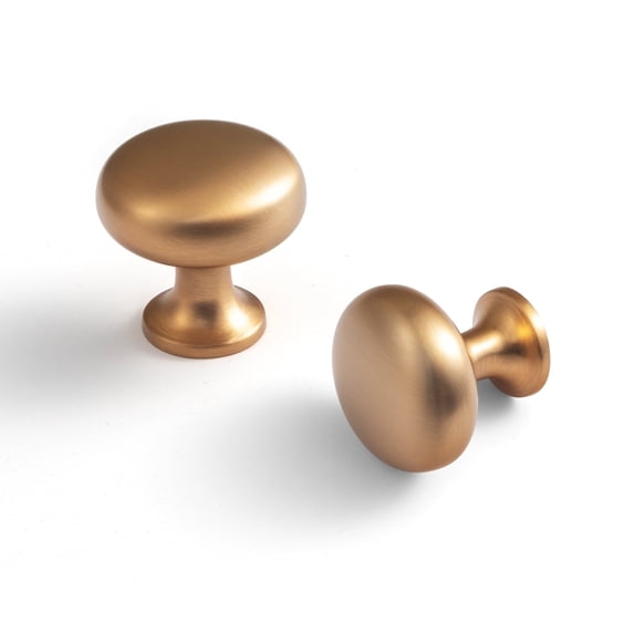 Goo-Ki Single Hole Center Dark Champagne Bronze Cabinet Knobs, Closet Classic Zinc Alloy Cabinet Handle Hardware for Bedroom, Kitchen, 6 Pack