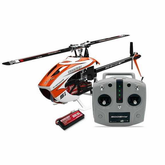 Goo-Sky S1 3D RC Helicopter 2.4GHz Dual Brushless Direct Drive Motors Carbon Fiber Frame GTS Flight Control RTF 3D Stunt Aircraft for Adults & Advanced Pilots