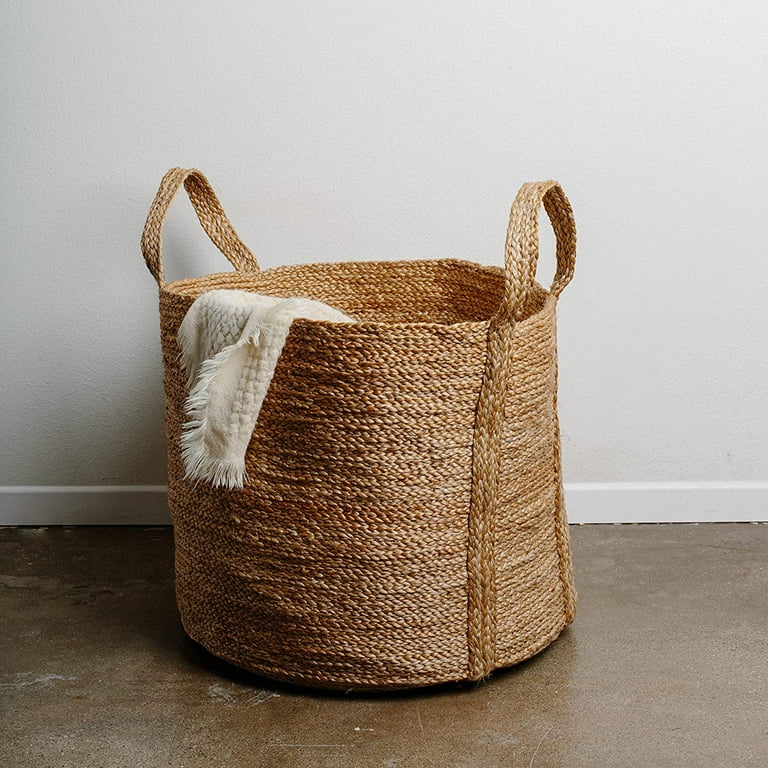 GooBloo Extra Large Handmade Woven Storage Basket 100 Jute 17 x 17 Tall Decorative Rope Basket for Living Room Toys Blankets or Nursery Wicker Baskets with Handles Natural Laundry Hamper Walmart