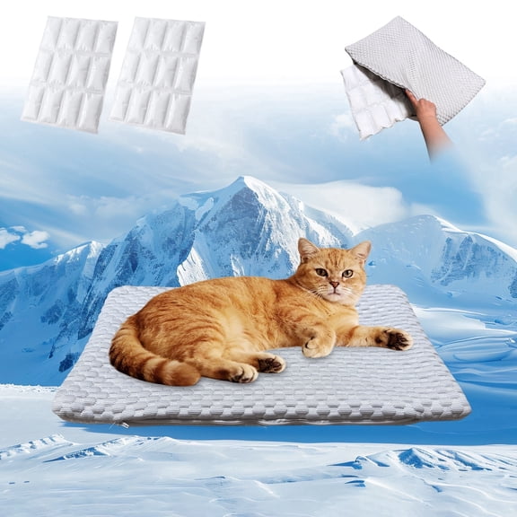 GooCare 2-in-1 Cooling Pet Pad with Removable Gel Insert – Leak-Proof, Machine Washable & Non-Slip – for Small Dogs & Cats – for Crate, Car, Indoor & Outdoor Use, 12"x20", S