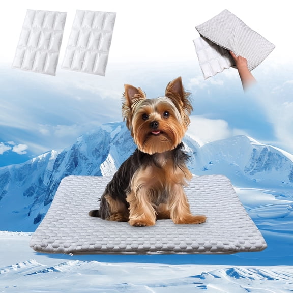 GooCare M 2-in-1 Cooling Pet Pad with Removable Gel Insert – Leak-Proof, Machine Washable & Non-Slip – for Small Dogs & Cats – for Crate, Car, Indoor & Outdoor Use