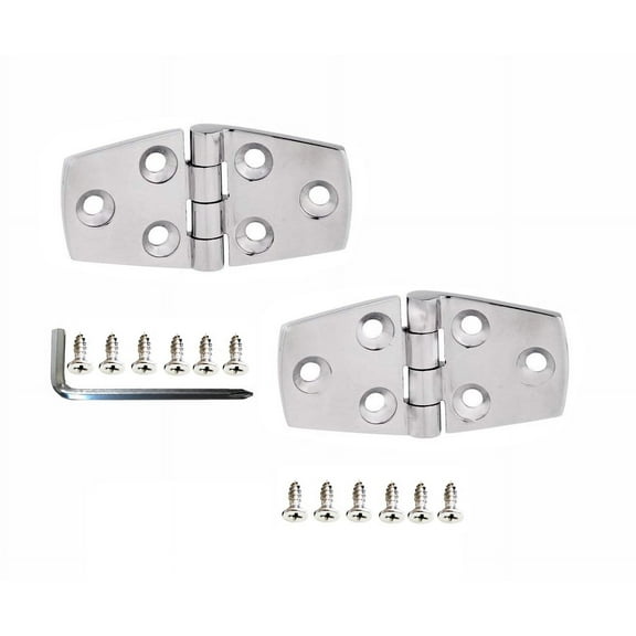 GooMeng 316 Stainless Marine 3" x 1.5" Cast Door Hinge Heavy Duty Fasteners Boat (1 Pair)
