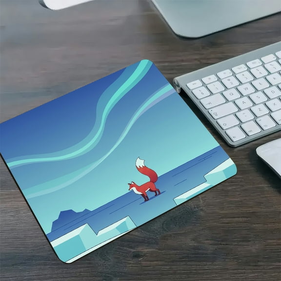 GooTPa 1210inch Aurora Fox Sentinel Diatom Mud Mouse Pad Hard Desk Mat with Non-Slip Base ,Fast Drying Washable Premium Mousepad for Gaming and Office