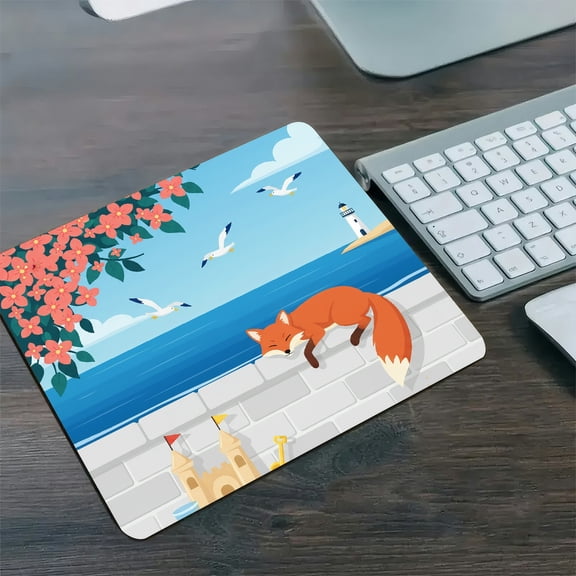 GooTPa 1210inch Coastal Fox Slumber Hard Desk Mat with Non-Slip Base Fast Drying Washable Premium Mousepad
,Fast Drying Washable Premium Mousepad for Gaming and Office