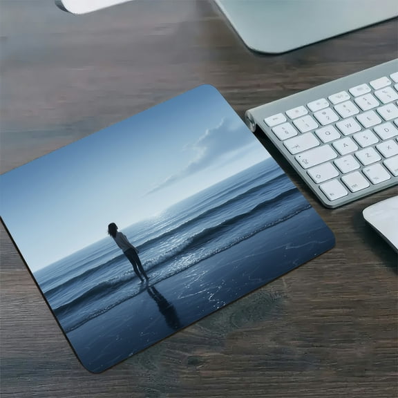 GooTPa 1210inch Deep Blue Solitude Diatom Mud Mouse Pad Personalized Hard Desk Mat with Non-Slip Base for Gaming and Office