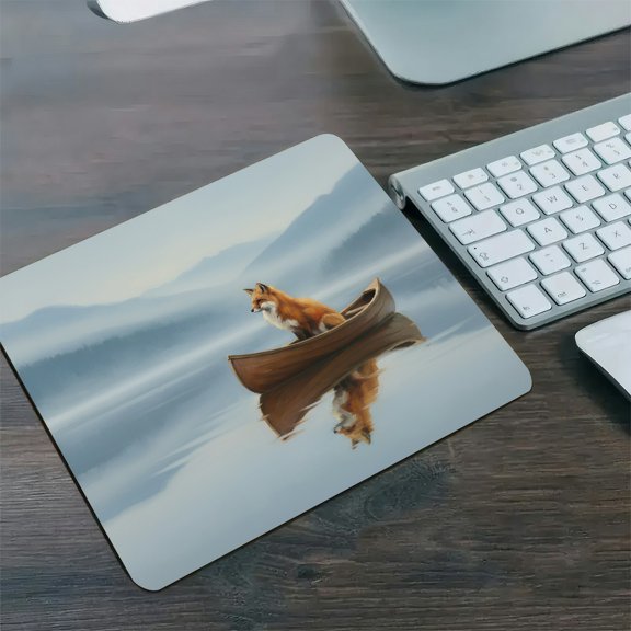 GooTPa 1210inch Fox in a Canoe  Diatom Mud Mouse Pad  Hard Desk Mat with Non-Slip Base ,Fast Drying Washable Premium Mousepad for Gaming and Office