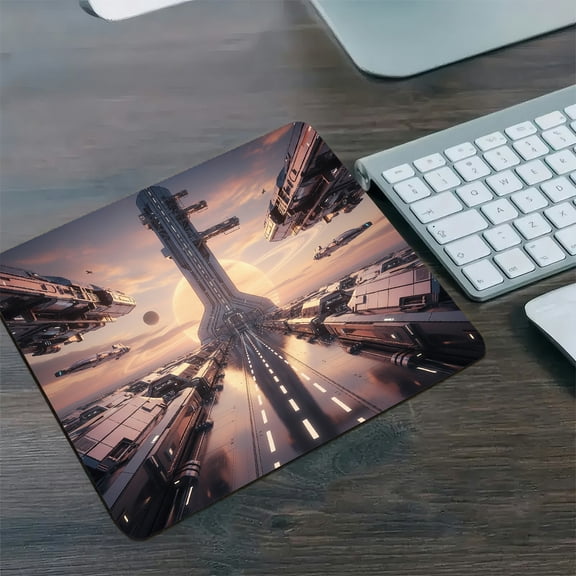 GooTPa 1210inch Futuristic Space Station   Hard Desk Mat with Non-Slip Base  Fast Drying Washable Premium Mousepad 
 ,Fast Drying Washable Premium Mousepad for Gaming and Office