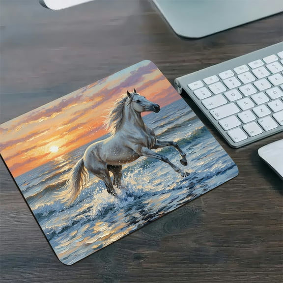 GooTPa 1210inch Galloping White Horse Hard Desk Mat with Non-Slip Base Fast Drying Washable Premium Mousepad
,Fast Drying Washable Premium Mousepad for Gaming and Office