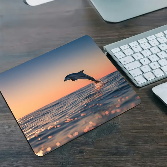 GooTPa 1210inch Golden Hour Dolphin Leap   Fast Drying Washable Premium Mousepad 
 Diatom Mud Mouse Pad ,Fast Drying Washable Premium Mousepad for Gaming and Office