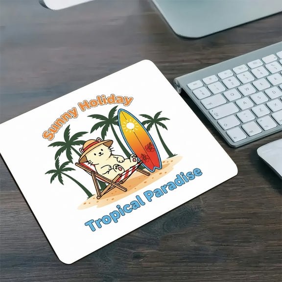 GooTPa 1210inch Kawaii Tropical Holiday Diatom Mud Mouse Pad Personalized Hard Desk Mat with Non-Slip Base for Gaming and Office