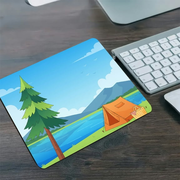 GooTPa 1210inch Lakeside Adventure Diatom Mud Mouse Pad Personalized Hard Desk Mat with Non-Slip Base for Gaming and Office