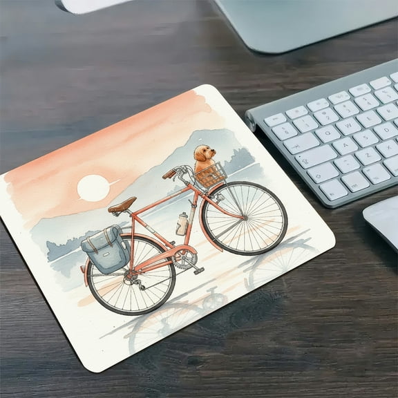 GooTPa 1210inch Lakeside Sunset Rider Personalized Hard Desk Mat with Non-Slip Base Diatom Mud Mouse Pad for Gaming and Office