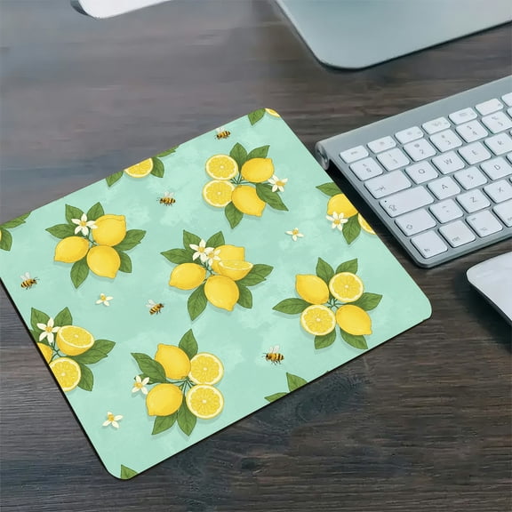 GooTPa 1210inch Lemon & Honey Bee Pattern   Fast Drying Washable Premium Mousepad 
  Personalized Hard Desk Mat with Non-Slip Base for Gaming and Office