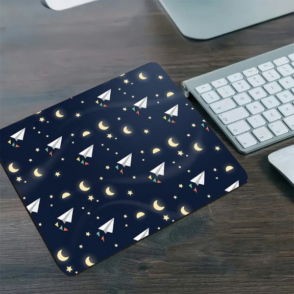 GooTPa 1210inch Night Sky Paper Planes  Diatom Mud Mouse Pad  Personalized Hard Desk Mat with Non-Slip Base for Gaming and Office
