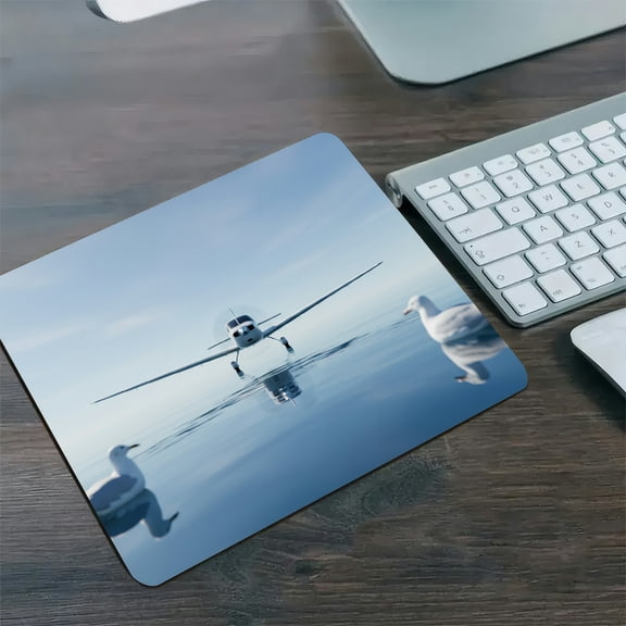 GooTPa 1210inch Seaplane Horizon Reflection Personalized Hard Desk Mat with Non-Slip Base Fast Drying Washable Premium Mousepad
for Gaming and Office