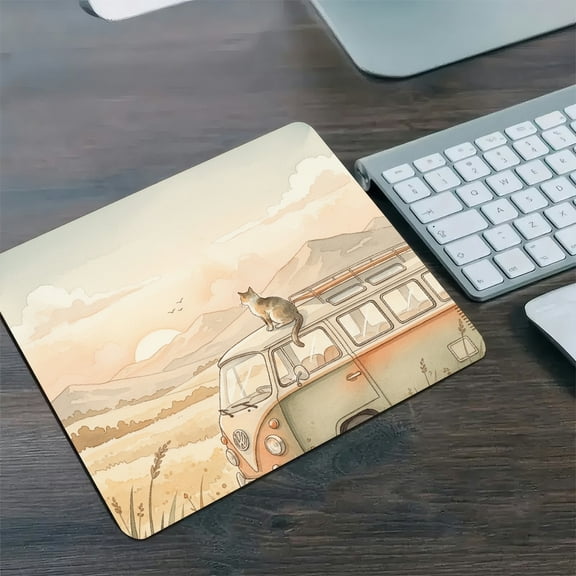 GooTPa 1210inch Sunset Meadow Journey Personalized Hard Desk Mat with Non-Slip Base Fast Drying Washable Premium Mousepad
for Gaming and Office