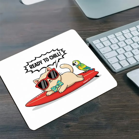 GooTPa 1210inch Surf's Up Chill Cat Fast Drying Washable Premium Mousepad
Personalized Hard Desk Mat with Non-Slip Base for Gaming and Office