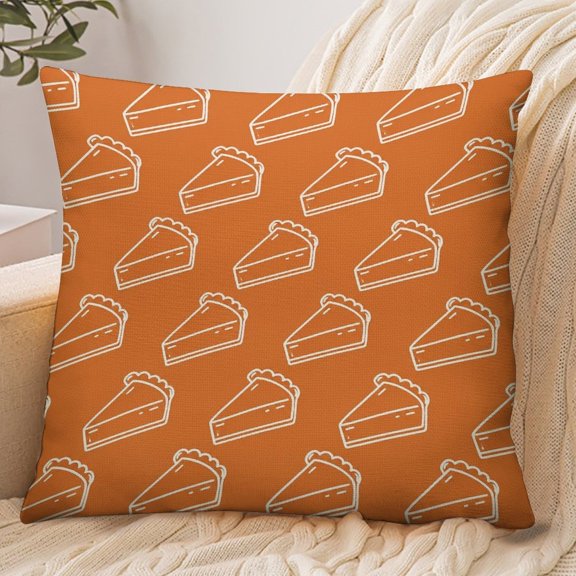 GooTPa 18x18 Inch Envelope Throw Pillow Cover, Pie Slice Outline Pattern Orange Soft Polyester Modern Farmhouse Decorative Cushion Case for Bedroom Living Room Home Decor