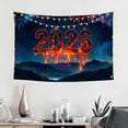 thumbnail image 1 of GooTPa 2026 Fireworks Lava Theme Tapestry, New Year Celebration Digital Illustration, Fiery Mountain Night Scene Wall Art for Bedroom, Living Room, Dorm, or Apartment Decor - 60x40in, 1 of 5