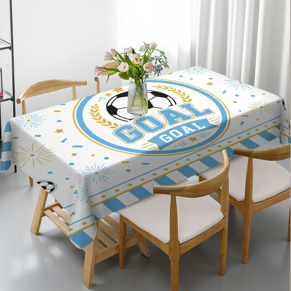 GooTPa 2026 World Soccer Tablecloth, Argentina Soccer Goal Celebration, Flag Theme Rectangular Table Cover, Football Party Table Cloth for Sports Game Day, Birthday, Tailgate, Picnic Decor, 55x70in