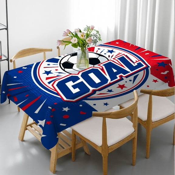 GooTPa 2026 World Soccer Tablecloth, France Soccer Goal Celebration, Flag Theme Rectangular Table Cover, Football Party Table Cloth for Sports Game Day, Birthday, Tailgate, Picnic Decor, 60x120in