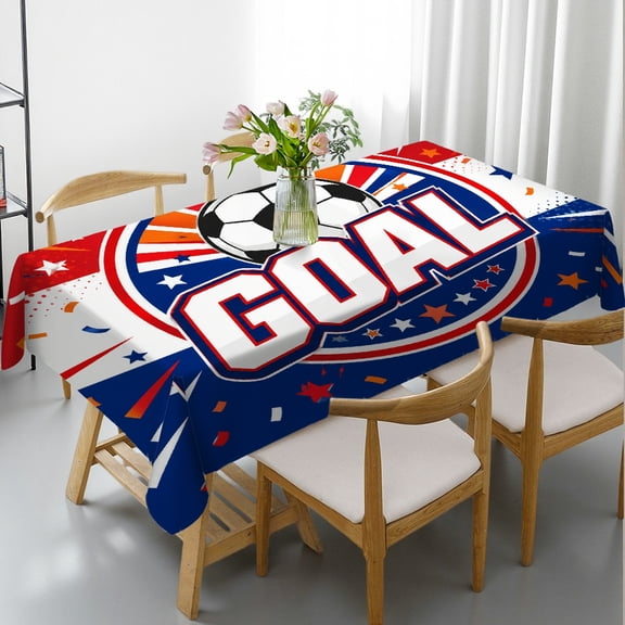 GooTPa 2026 World Soccer Tablecloth, Netherlands Soccer Goal Celebration, Flag Theme Rectangular Table Cover, Football Party Table Cloth for Sports Game Day, Birthday, Tailgate, Picnic Decor, 55x70in