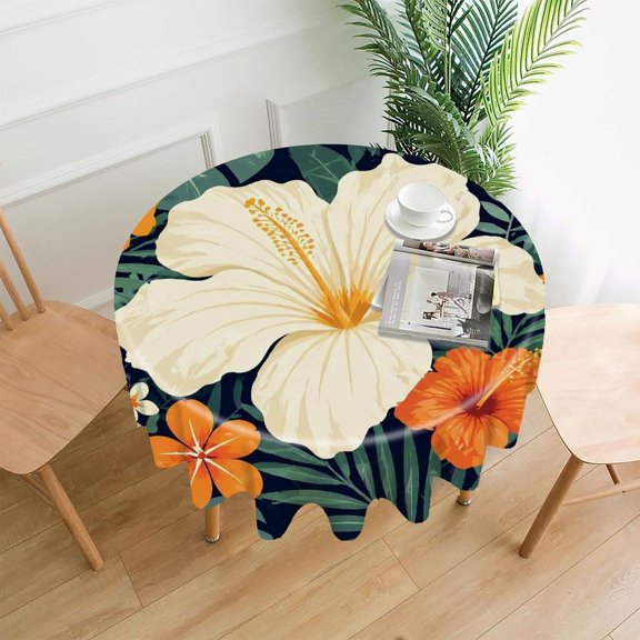 GooTPa 60 Inch Round Tablecloth,Desert Cactus Landscape With Sun Premium Polyester Straight Edge Wrinkle Resistant Washable Table Cover for Home Dining Party Decor