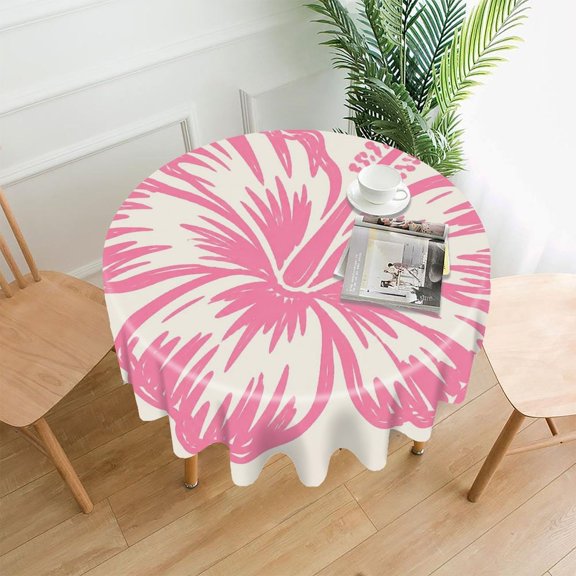 GooTPa 60 Inch Round Tablecloth,Pineapple And Dragon Fruit Pattern Premium Polyester Straight Edge Wrinkle Resistant Washable Table Cover for Home Dining Party Decor