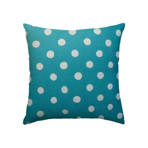 GooTPa Aqua Mint and Turquoise White Polka Dot Print Pillow Covers, Cozy Square Throw Pillow Case Decoration, Linen Cushion Covers for Couch Sofa Bedroom Living Room Holiday Home Decor - 18x18in