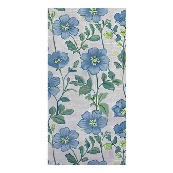 GooTPa Blue Floral Pattern Green Leaves Microfiber Beach Towel 61.4×30.3Inch Quick Dry Lightweight Sand Free Towel for Travel Swim Pool Camping Gym(Flower)