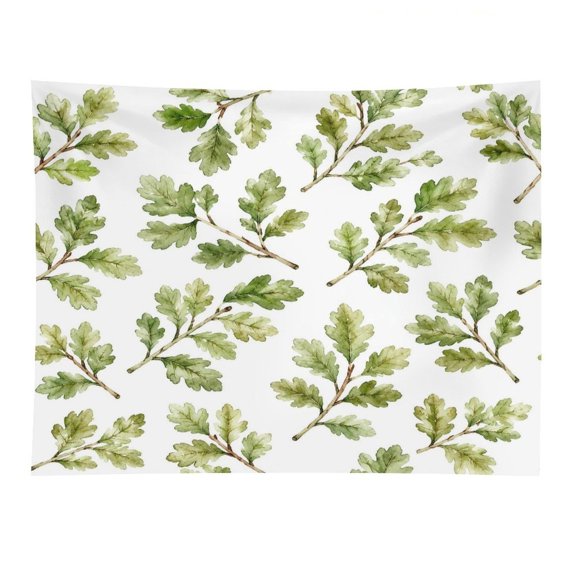 GooTPa Botanical Oak Leaf Branch Watercolor Pattern Polyester Wall Tapestry Anti Wrinkle Art Hanging Decor for Bedroom Living Room Home Holiday Decoration Gift
