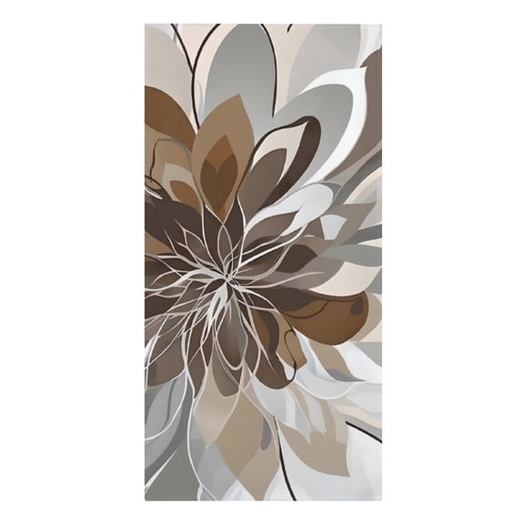 GooTPa Brown Abstract Floral Geometry Microfiber Beach Towel 61.4×30.3Inch Quick Dry Lightweight Sand Free Towel for Travel Swim Pool Camping Gym(Flower)