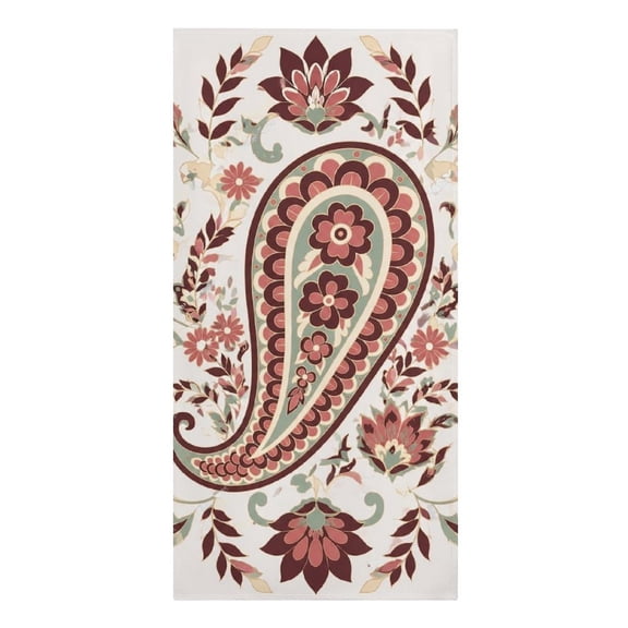 GooTPa Classic Paisley Floral Motif Microfiber Beach Towel 61.4×30.3Inch Quick Dry Lightweight Sand Free Towel for Travel Swim Pool Camping Gym