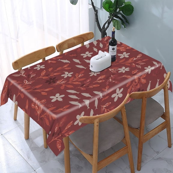 GooTPa Fish And Floral Vine Pattern Rectangle Dining Tablecloth, Polyester Tablecloths Rectangle Dining Tablecloth, Ideal for Kitchen Picnic Party
