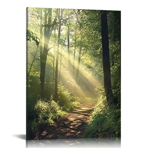 GooTPa Foggy Morning Spring Landscape Canvas Wall Art, Canvas Prints Wall Art for Living Room Bathroom Bedroom Office, Art Print Painting for Home Decorations - 16x20in