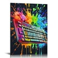 thumbnail image 1 of GooTPa Graffiti Keyboard Canvas Wall Art, Canvas Prints Wall Art for Living Room Bathroom Bedroom Office, Art Print Painting for Home Decorations - 16x20in, 1 of 5