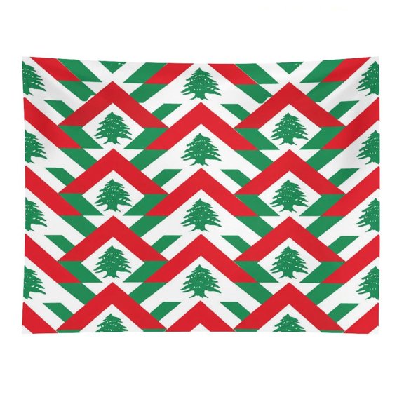 GooTPa Lebanon Flag Diamond Tree Pattern Polyester Wall Tapestry Anti Wrinkle Art Hanging Decor for Bedroom Living Room Home Holiday Decoration Gift
