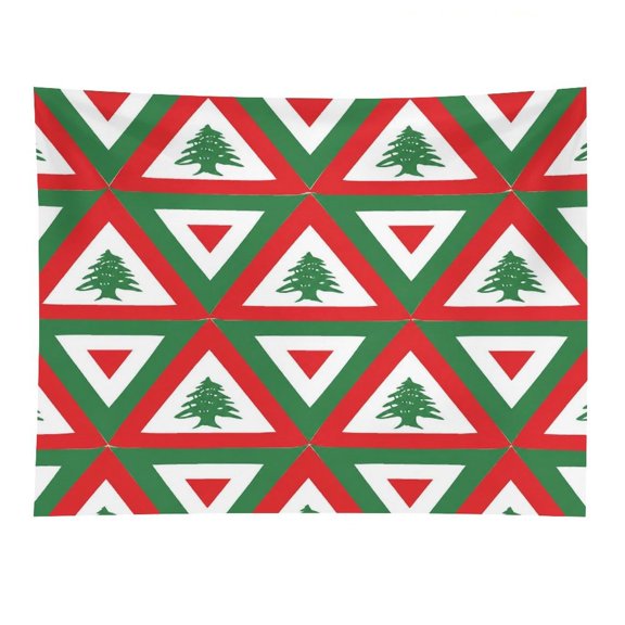 GooTPa Lebanon Flag Triangle Stripe Tree Pattern Polyester Wall Tapestry Anti Wrinkle Art Hanging Decor for Bedroom Living Room Home Holiday Decoration Gift