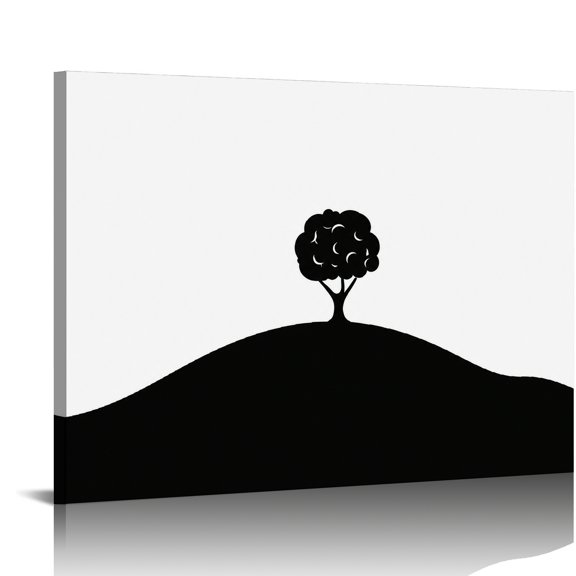 GooTPa Lone Tree Hill Minimal Wall Art Canvas Print,  Bathroom Wall Art,  Modern Wall Decor Bathroom Bedroom Kitchen Hallway Wall Decor Prints