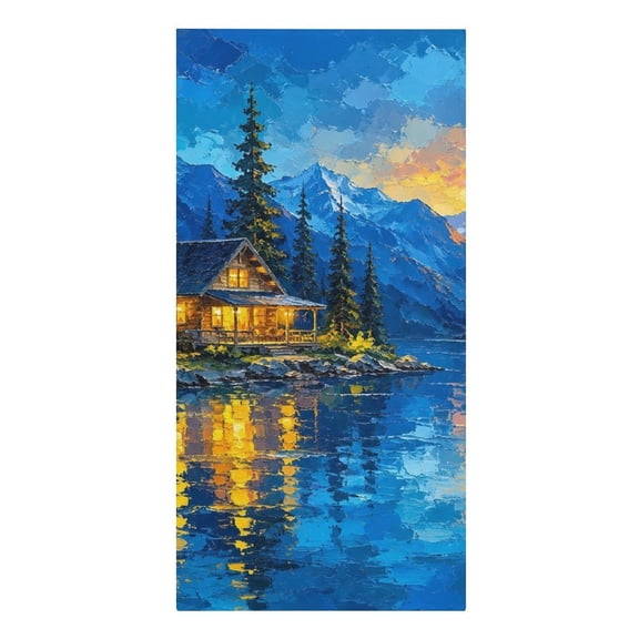 GooTPa Mountain Cabin Sunset Microfiber Beach Towel 61.4×30.3Inch Quick Dry Lightweight Sand Free Towel for Travel Swim Pool Camping Gym(Flower)
