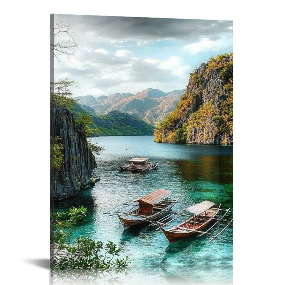 GooTPa Natural Scenery Canvas Wall Art, Canvas Prints Wall Art for Living Room Bathroom Bedroom Office, Art Print Painting for Home Decorations - 12x16in