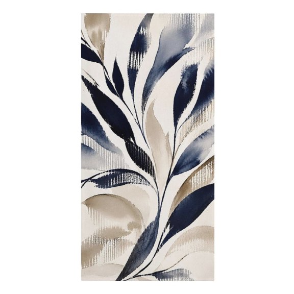 GooTPa Navy Beige Leaf Drip Pattern Microfiber Beach Towel 61.4×30.3Inch Quick Dry Lightweight Sand Free Towel for Travel Swim Pool Camping Gym(Flower)