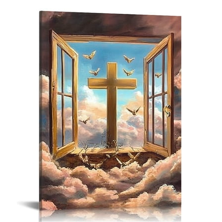 GooTPa Path to Heaven Canvas Wall Art, Canvas Prints Wall Art for Living Room Bathroom Bedroom Office, Art Print Painting for Home Decorations - 12x16in