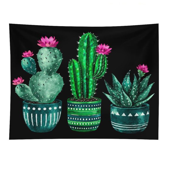 GooTPa Potted Cactus Collection Polyester Wall Tapestry Anti Wrinkle Art Hanging Decor for Bedroom Living Room Home Holiday Decoration Gift