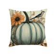 thumbnail image 1 of GooTPa Pumpkin Pattern Pillow Covers, Bird and Floral Throw Pillow Case Decoration, Linen Cushion Covers for Couch Sofa Bedroom Living Room Easter Day Home Decor - 24x24in, 1 of 6