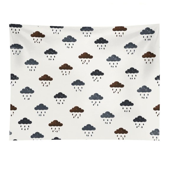 GooTPa Rain Cloud Drop Weather Pattern Polyester Wall Tapestry Anti Wrinkle Art Hanging Decor for Bedroom Living Room Home Holiday Decoration Gift