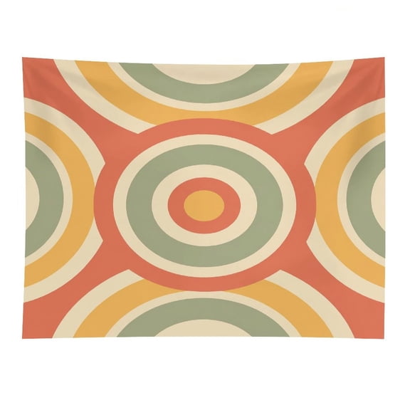 GooTPa Retro Circle Target Pattern Polyester Wall Tapestry Anti Wrinkle Art Hanging Decor for Bedroom Living Room Home Holiday Decoration Gift
