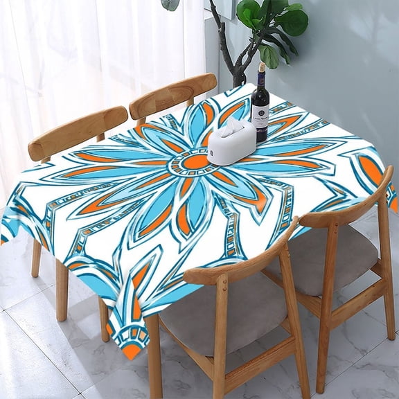 GooTPa Retro Mandala Flower Rectangle Dining Tablecloth, Polyester Tablecloths Rectangle Dining Tablecloth, Ideal for Kitchen Picnic Party